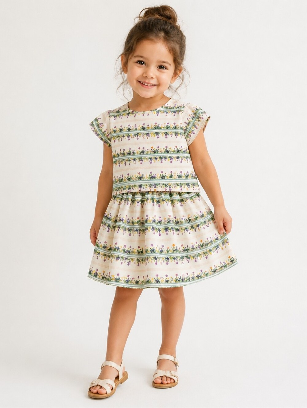 Crewcuts Size 3 Dress J Crew Cotton Pastel Print Cottagecore Spring Summer